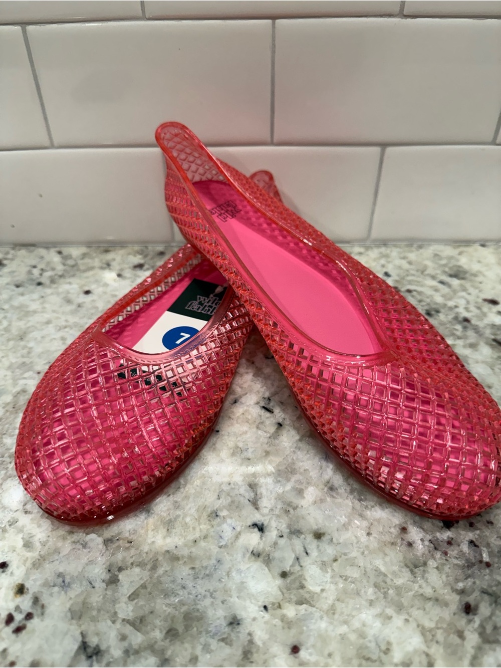 wild fable Pink Jelly Woven Ballet Flats Sandals Size 7 NWT